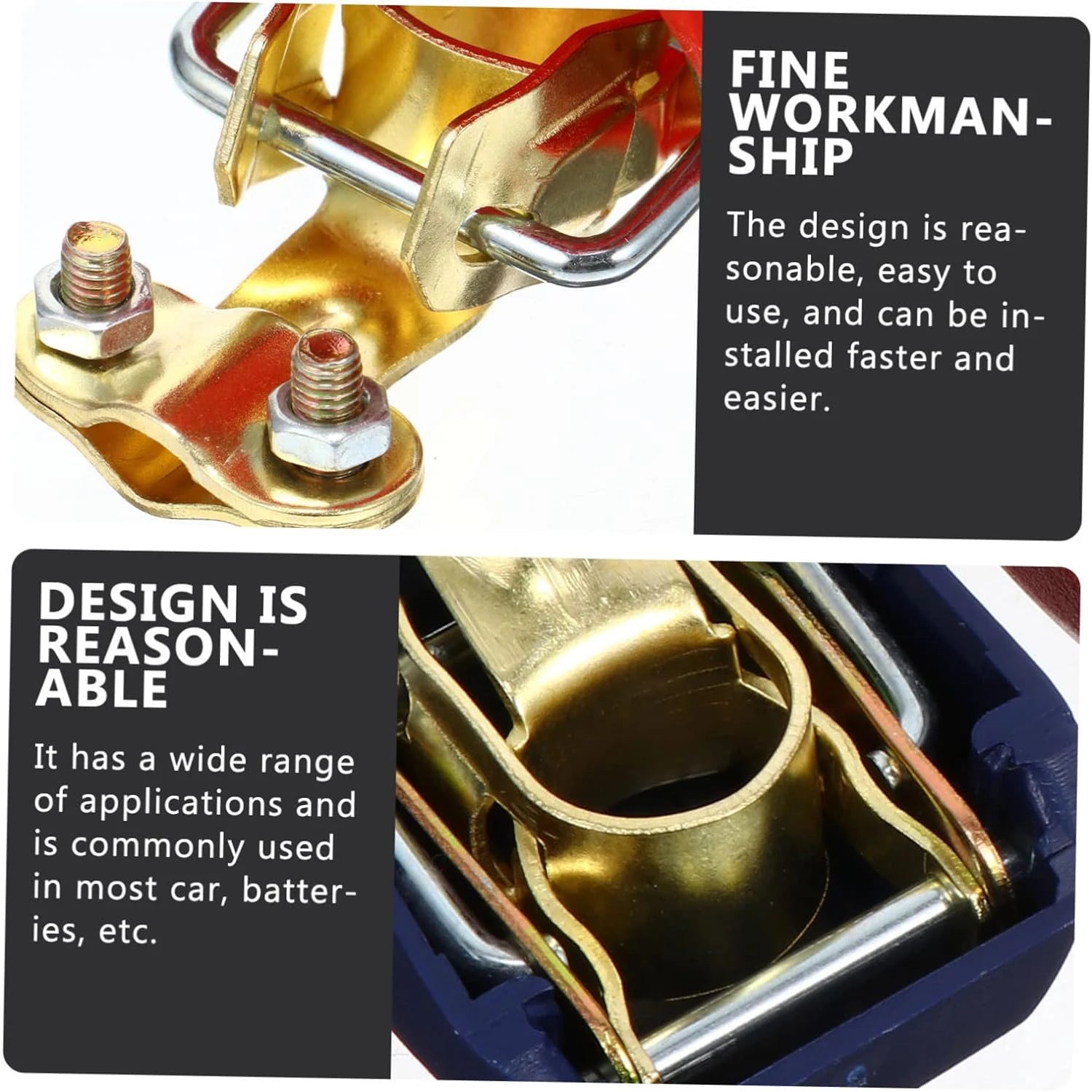 Battery Terminal Connectors Negative and Positive 1 Pair Plate Quick Release Car Connector Battery Clamps Top Post Clips
