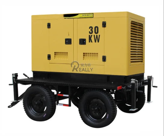 Factory High Efficiency 30KW Diesel Silent Generator Industrial Portable Silent Diesel Generator With Trailer For Sale