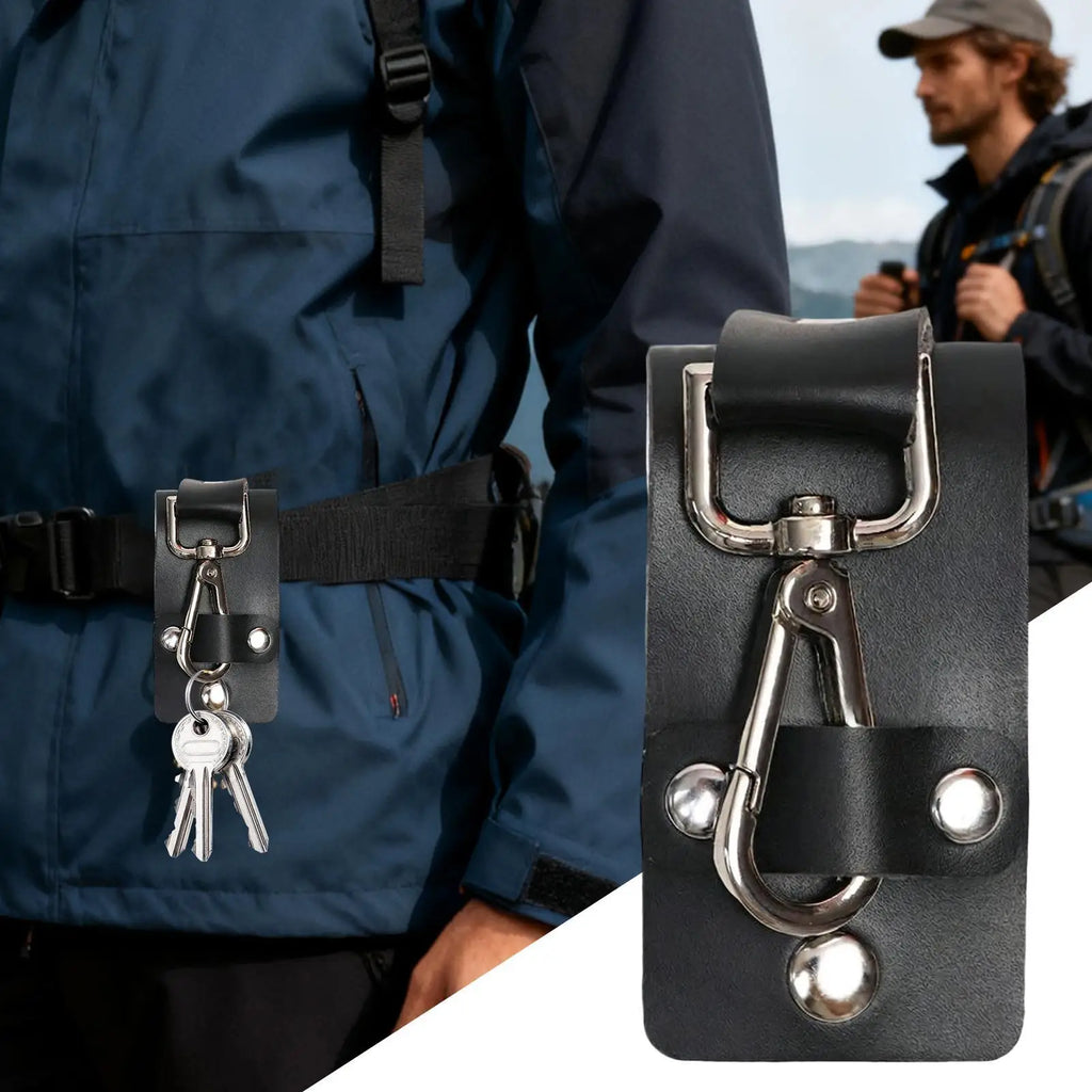 Belt Key Holder Detachable PU Leather Keeper Man Keychain For Men Women Nurse Duty Purse Outdoor Work Law Enforcement Security