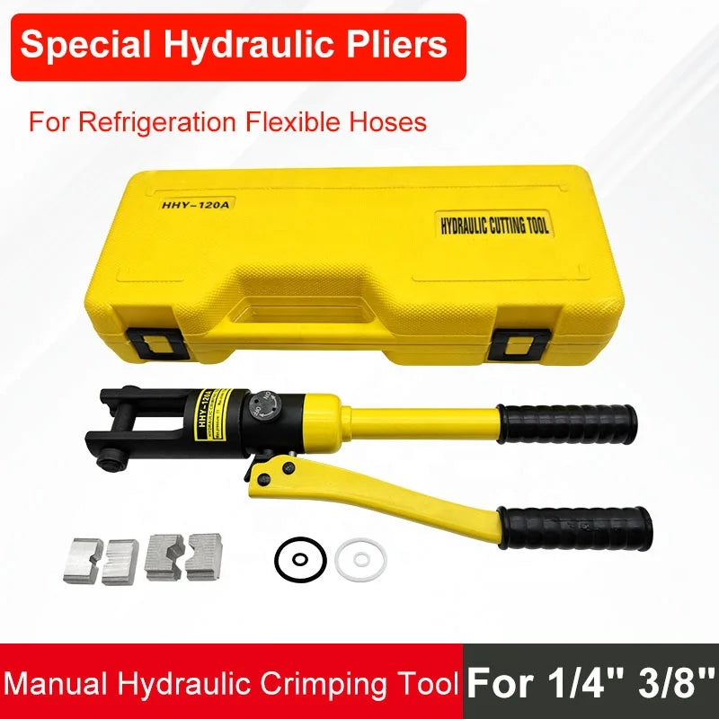 1/4" 3/8" Refrigeration Manual Hydraulic Crimping Tool Hydraulic Pliers for Refrigeration Flexible Hoses