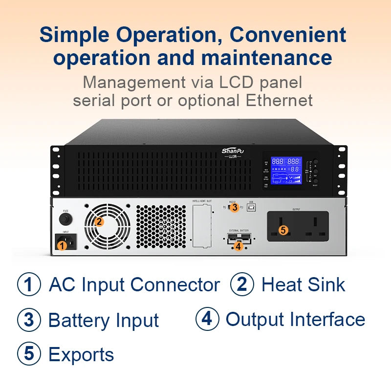 Rack Mount Single Phase Online UPS 1KVA 2KVA 3KVA Uninterruptible Power Supply Double Conversion Online Ups