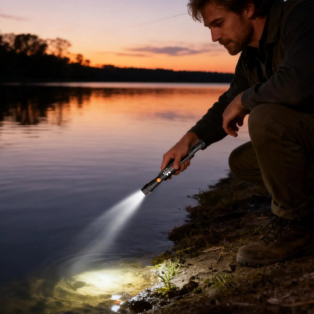 Flexible Magnetic Pickup Tool Telescopic Gadget With LED Flashlight 22.6 Inch Magnet Tool Pickup For Men Dad Car Work Home