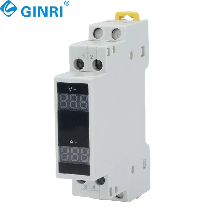 3PCS Single Phase Mini Modular Voltmeter Ammeter Din Rail LED Indicator Digital AC 80-500V 220V 380V 100A Power Meters
