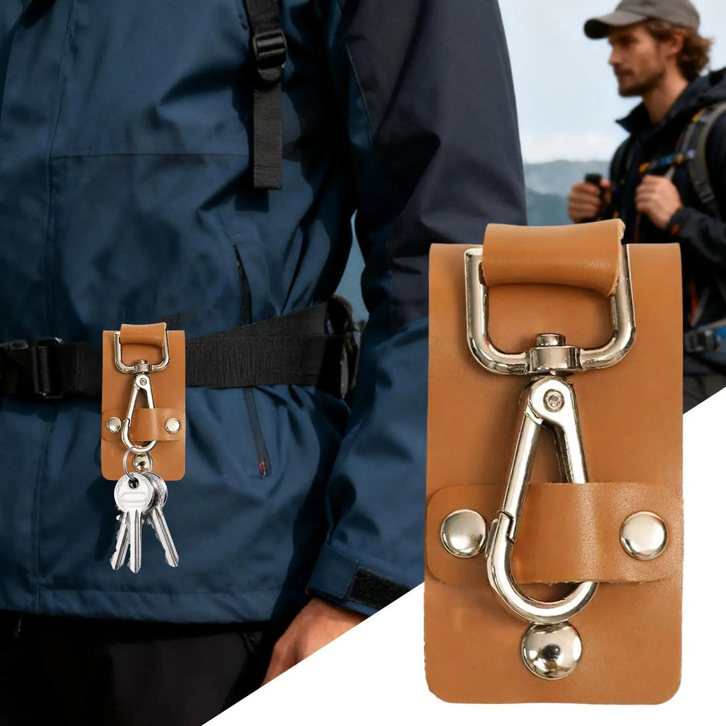 Belt Key Holder Detachable PU Leather Keeper Man Keychain For Men Women Nurse Duty Purse Outdoor Work Law Enforcement Security