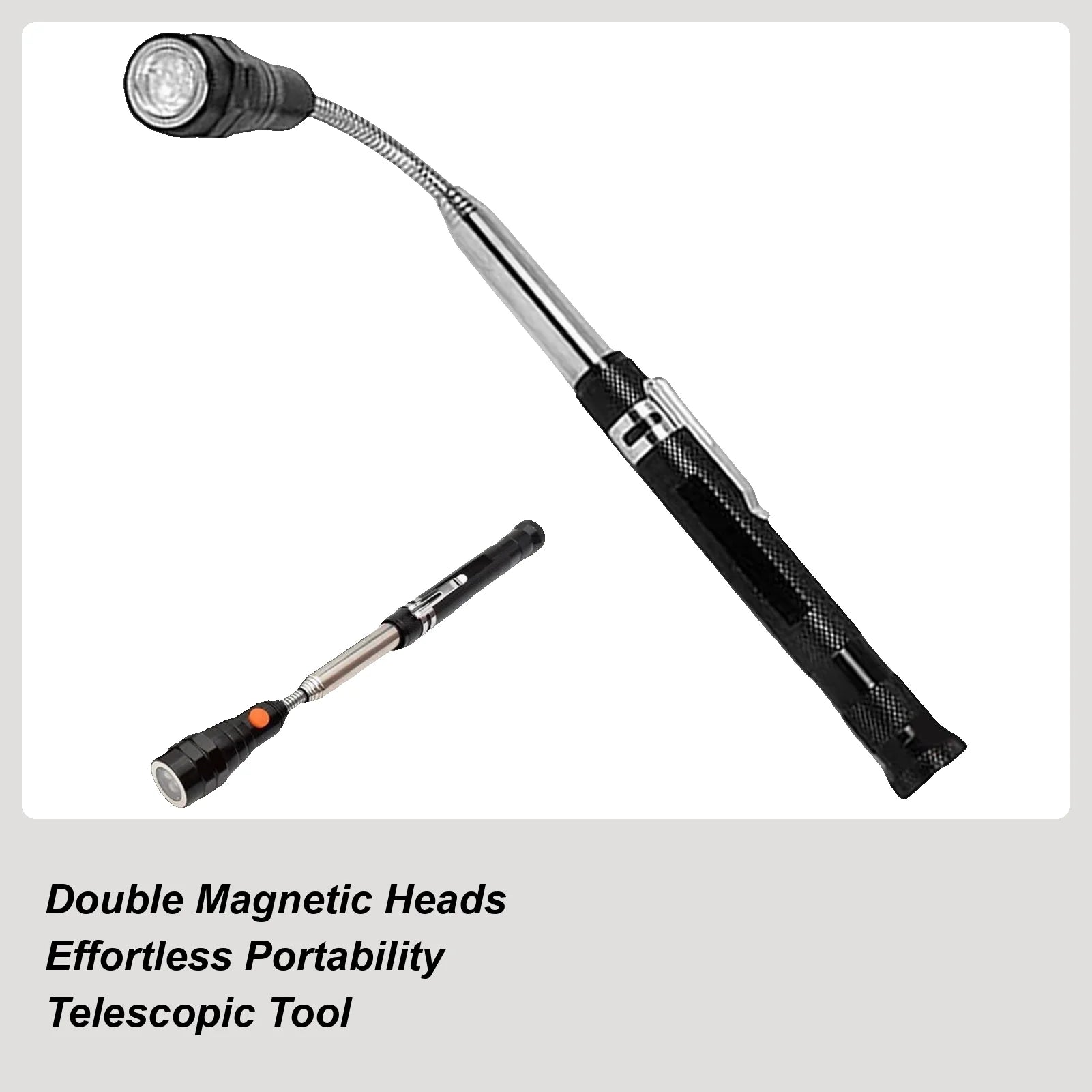 Long Magnetic Pickup Tool Extendable Gadget With Flashlight 22.6 Inch Magnet Tool Pickup For Men Dad Car Work Home Maintenance