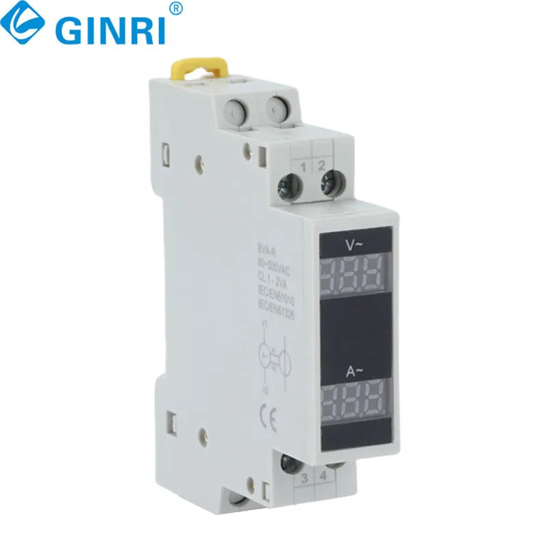 3PCS Single Phase Mini Modular Voltmeter Ammeter Din Rail LED Indicator Digital AC 80-500V 220V 380V 100A Power Meters