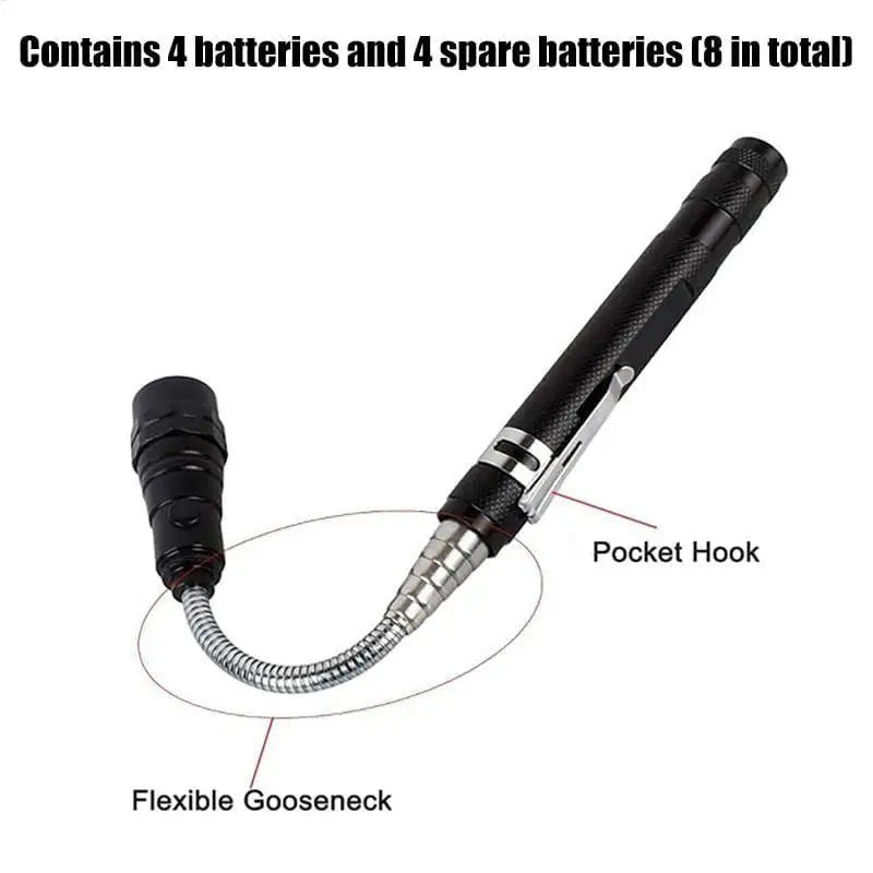 Telescoping Magnetic Pickup Tool Telescopic Gadget With LED Flashlight 22.6 Inch Magnet Tool Pickup For Men Dad Car Work Home