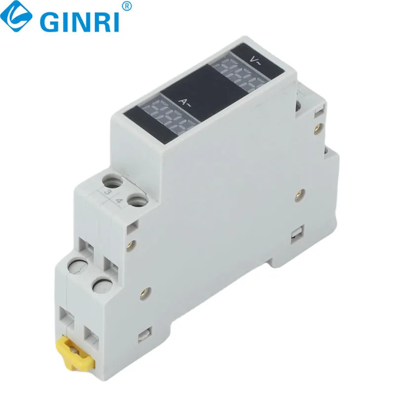 3PCS Single Phase Mini Modular Voltmeter Ammeter Din Rail LED Indicator Digital AC 80-500V 220V 380V 100A Power Meters