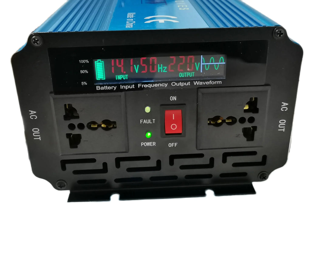 Emergency UPS 2000W DC 12V to AC 220V 50HZ pure sine wave Inverter with Battery Charger