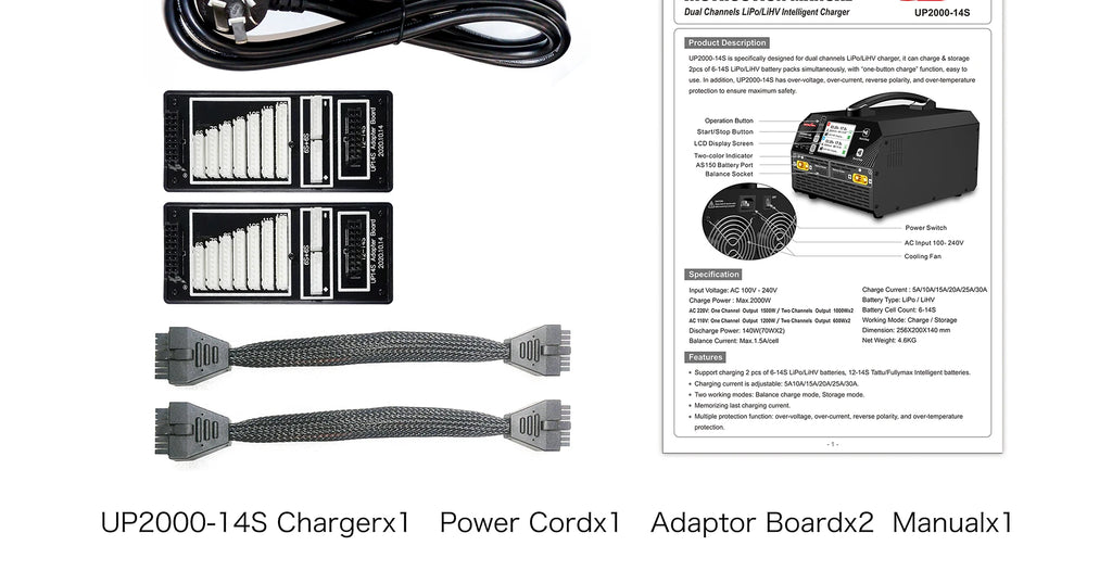 Ultra PowerUP2000-14S Universal AC High Power Charger 4.5V High Voltage
