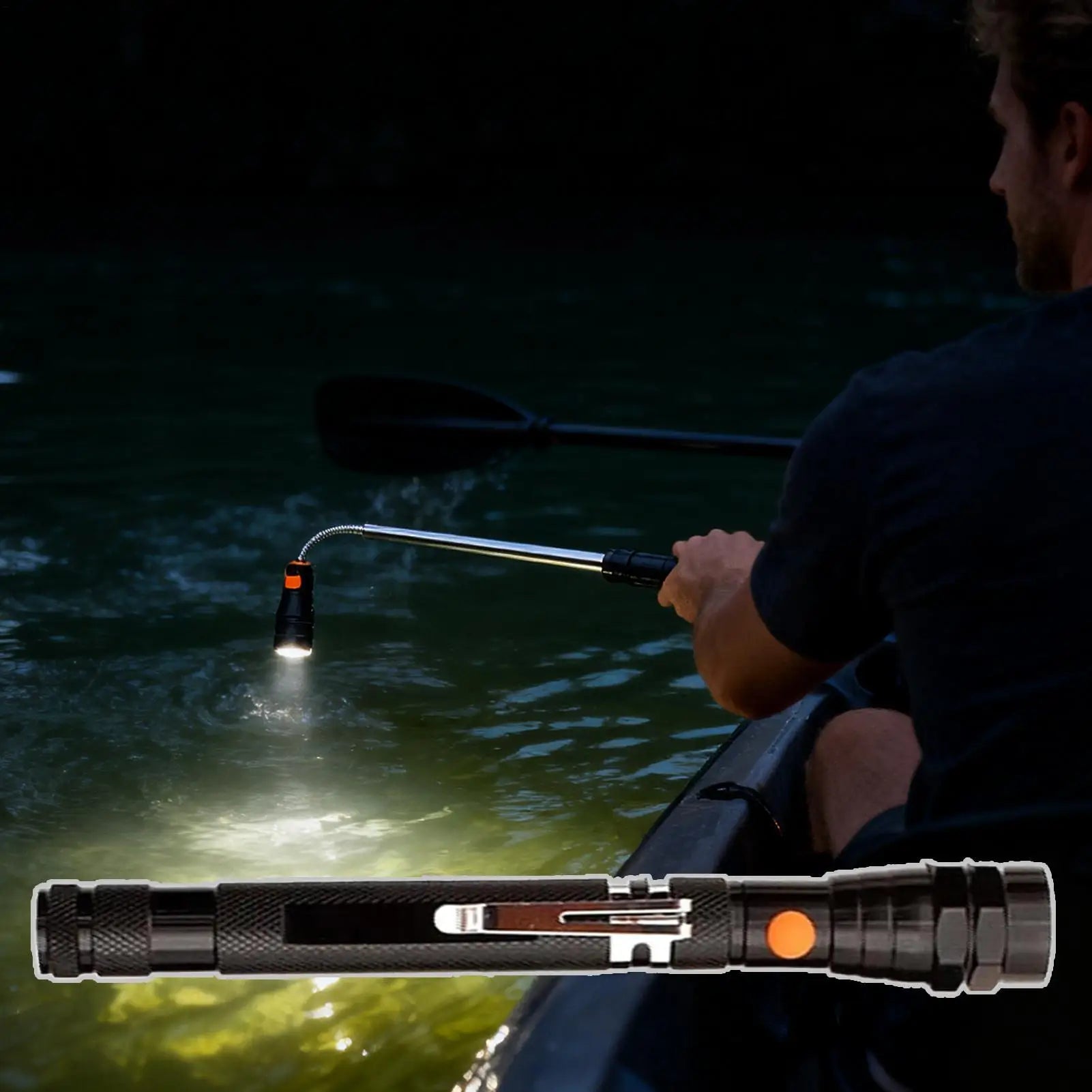 Long Magnetic Pickup Tool Extendable Gadget With Flashlight 22.6 Inch Magnet Tool Pickup For Men Dad Car Work Home Maintenance