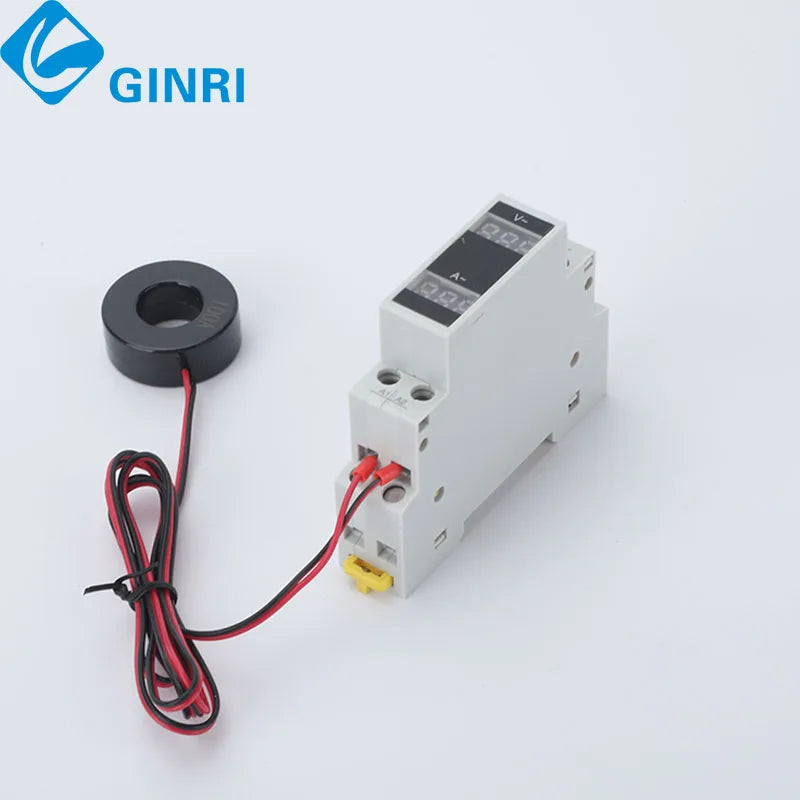 3PCS Single Phase Mini Modular Voltmeter Ammeter Din Rail LED Indicator Digital AC 80-500V 220V 380V 100A Power Meters