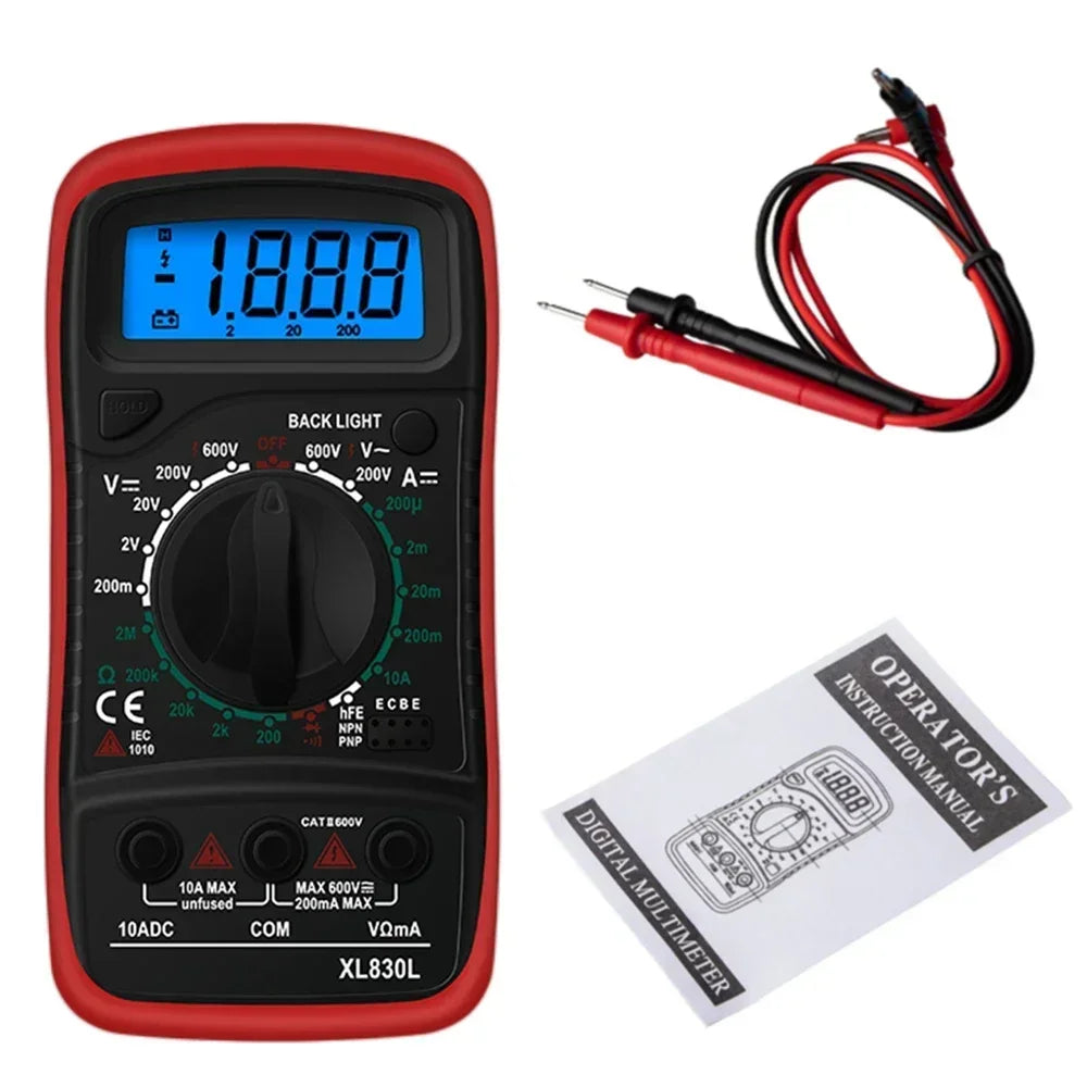 Handheld Digital Multimeter LCD Backlight Portable AC/DC Ammeter Voltmeter Ohm Voltage Tester Meter Multimetro