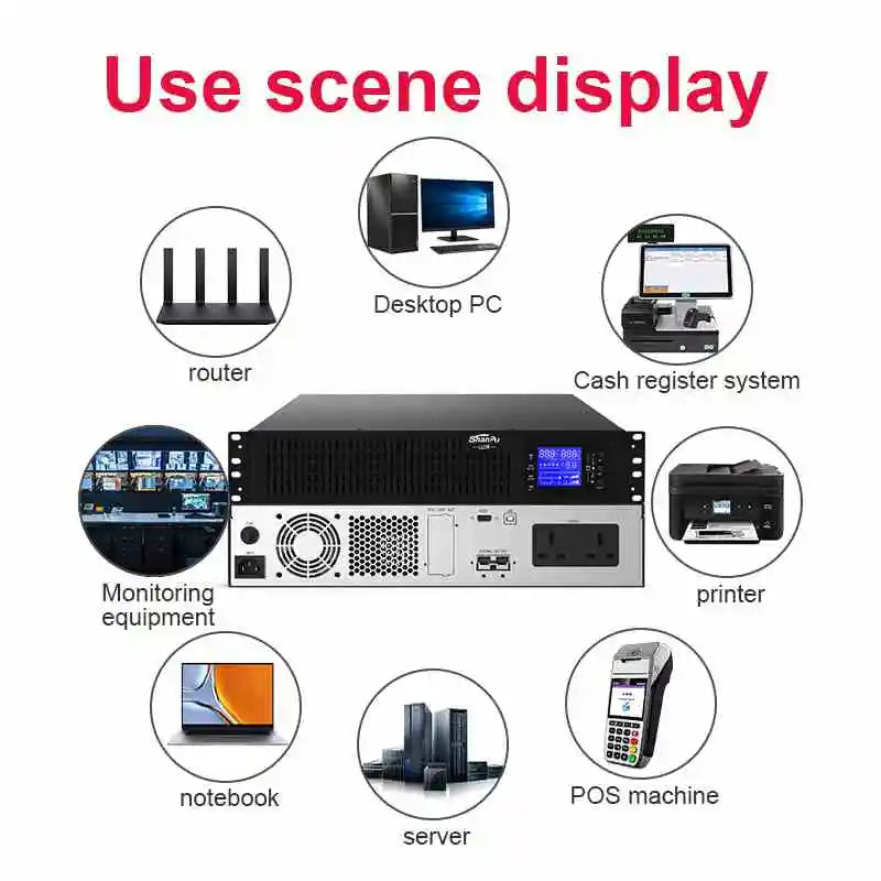 Rack Mount Single Phase Online UPS 1KVA 2KVA 3KVA Uninterruptible Power Supply Double Conversion Online Ups