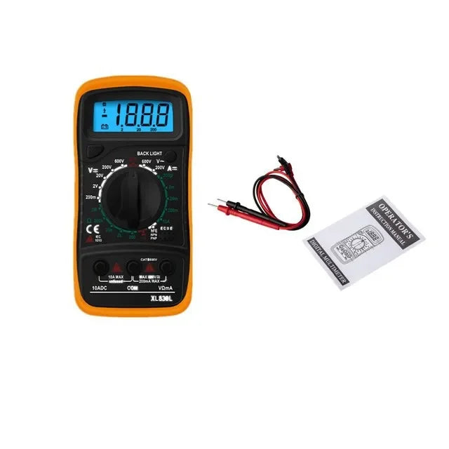 Handheld Digital Multimeter LCD Backlight Portable AC/DC Ammeter Voltmeter Ohm Voltage Tester Meter Multimetro