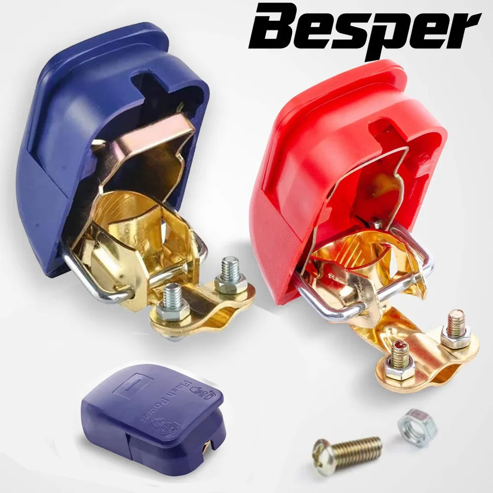 Battery Terminal Connectors Negative and Positive 1 Pair Plate Quick Release Car Connector Battery Clamps Top Post Clips