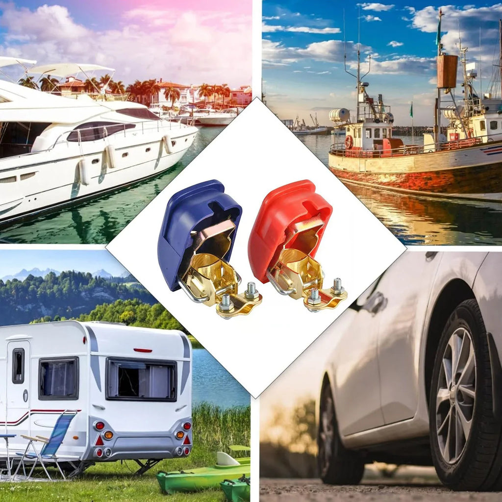 Battery Terminal Connectors Negative and Positive 1 Pair Plate Quick Release Car Connector Battery Clamps Top Post Clips